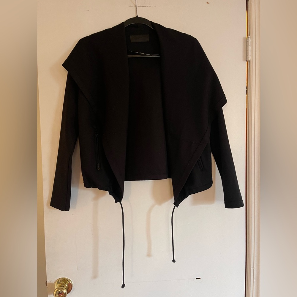 Blank NYC Hooded open drape Moto Jacket Womens Size XS